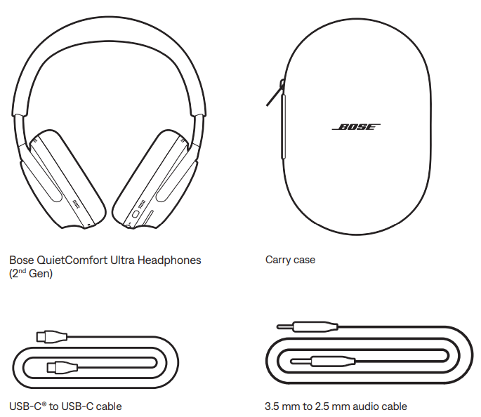 Bose QuietComfort Ultra Headphones (2nd Gen)-WHAT’S IN THE BOX